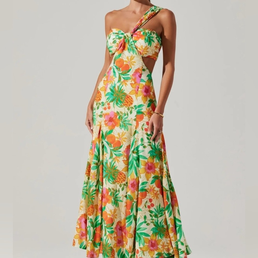 Floral One-Shoulder Dress